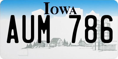 IA license plate AUM786