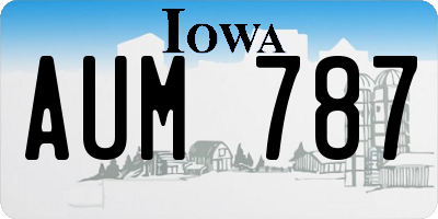 IA license plate AUM787
