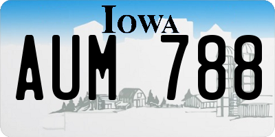 IA license plate AUM788