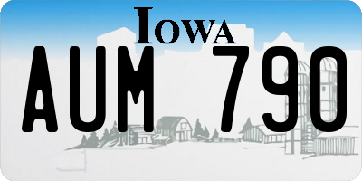 IA license plate AUM790