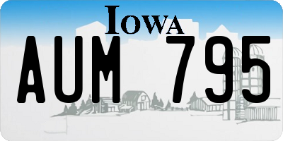 IA license plate AUM795
