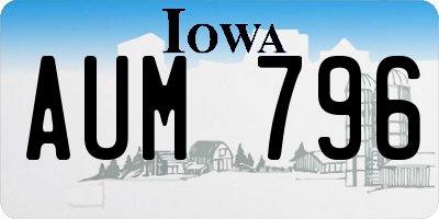 IA license plate AUM796