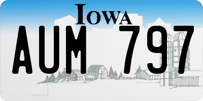 IA license plate AUM797