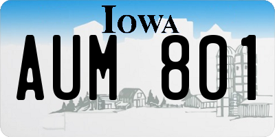 IA license plate AUM801