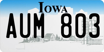 IA license plate AUM803