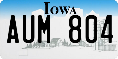 IA license plate AUM804