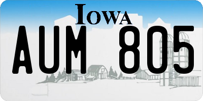 IA license plate AUM805