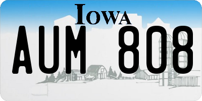 IA license plate AUM808