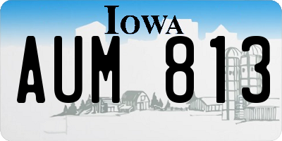 IA license plate AUM813