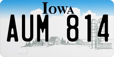 IA license plate AUM814