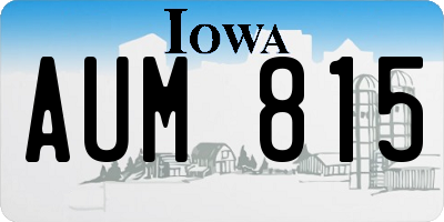 IA license plate AUM815