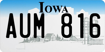 IA license plate AUM816