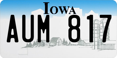 IA license plate AUM817
