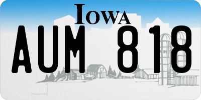 IA license plate AUM818