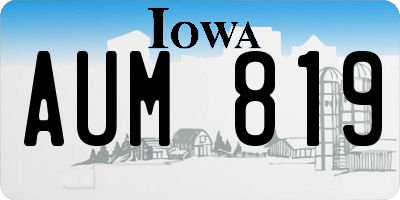 IA license plate AUM819