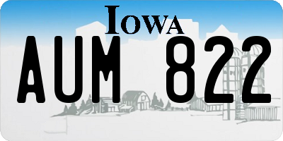 IA license plate AUM822