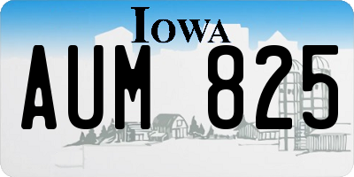 IA license plate AUM825