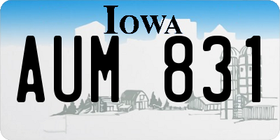 IA license plate AUM831