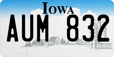 IA license plate AUM832