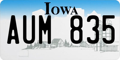 IA license plate AUM835