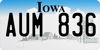 IA license plate AUM836