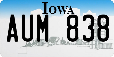 IA license plate AUM838