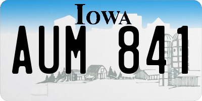 IA license plate AUM841