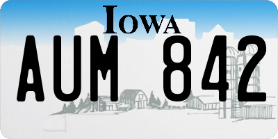 IA license plate AUM842