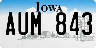 IA license plate AUM843