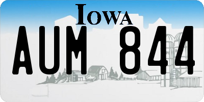 IA license plate AUM844