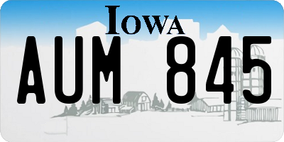 IA license plate AUM845