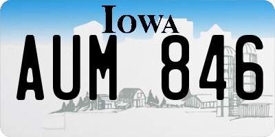 IA license plate AUM846