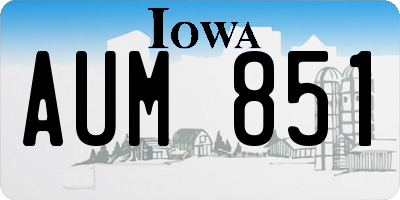 IA license plate AUM851