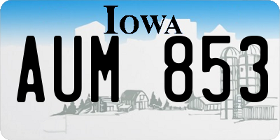IA license plate AUM853