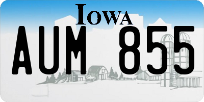 IA license plate AUM855