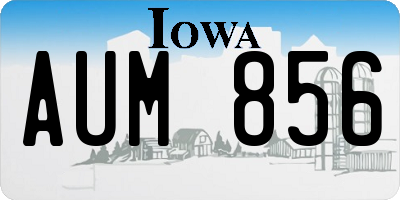 IA license plate AUM856