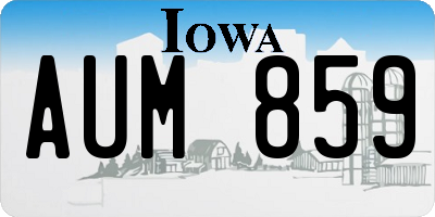 IA license plate AUM859