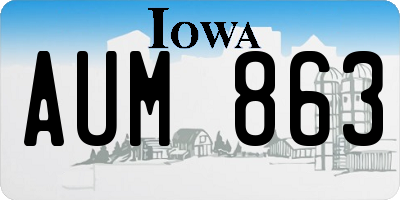 IA license plate AUM863