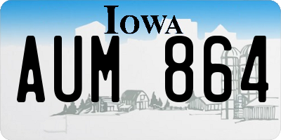 IA license plate AUM864