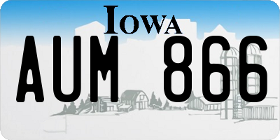 IA license plate AUM866
