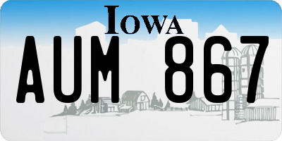 IA license plate AUM867