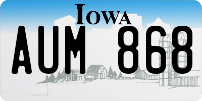 IA license plate AUM868