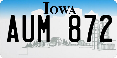 IA license plate AUM872
