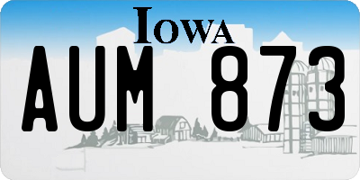 IA license plate AUM873