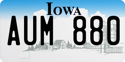 IA license plate AUM880