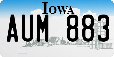 IA license plate AUM883