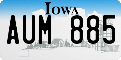 IA license plate AUM885