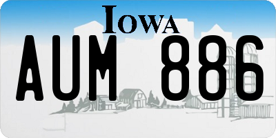 IA license plate AUM886