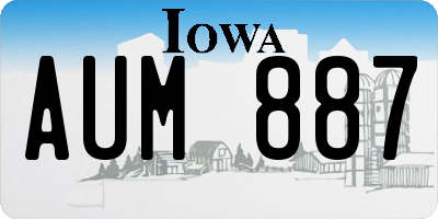 IA license plate AUM887
