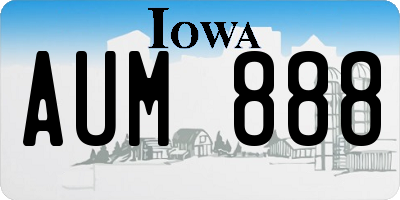 IA license plate AUM888